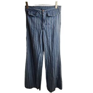 a Smile Vintage 70s Pinstriped Bell Bottom Jeans Size 30 Rare Hard to Find